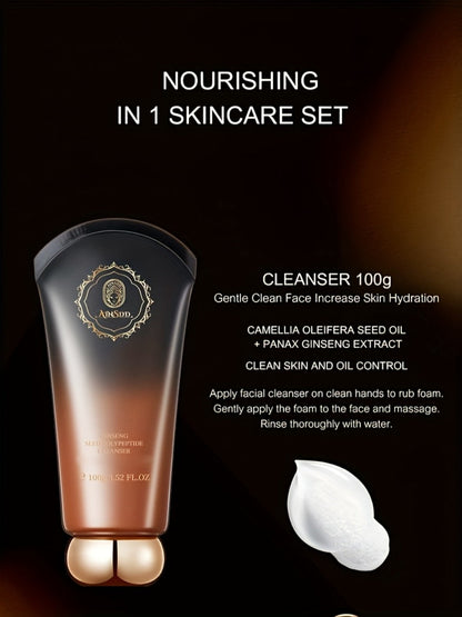 12-Piece Ginseng Seed Peptide Skincare Gift Set with Toner, Essence, Lotion, Cream and Eye-Care Collection