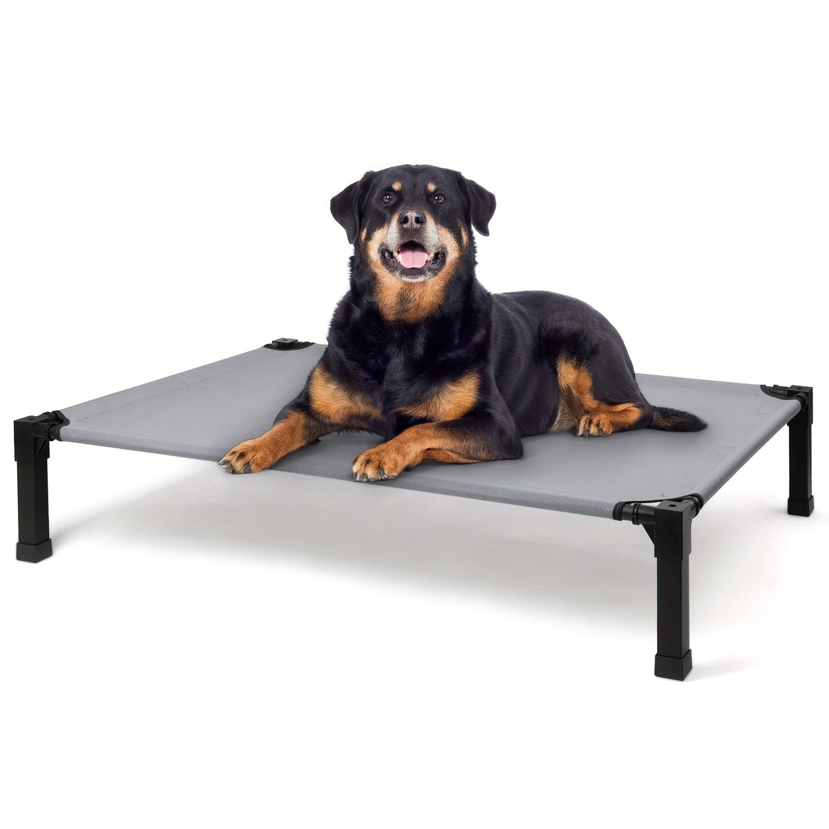 Elevated Pet Cot with Metal Frame, Textilene-Labeled Mesh Deck, Four Sizes and Seven Colors