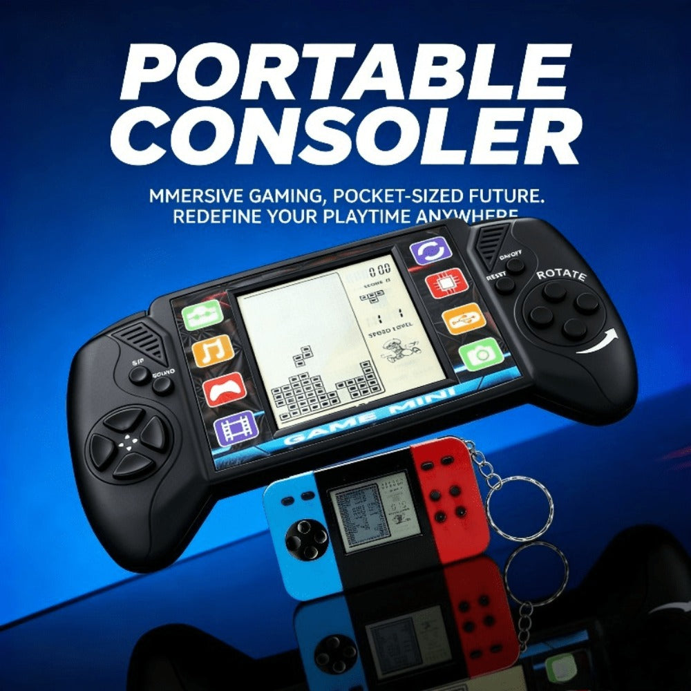 Retro Game Console Bundle 2-Pack – Buy One Get One Free, 3.5-Inch Enlarged Screen Retro Handheld Console + Mini Arcade Game Console with Keychain, Portable Fun Anytime, Perfect Party, Easter & Christmas Gift