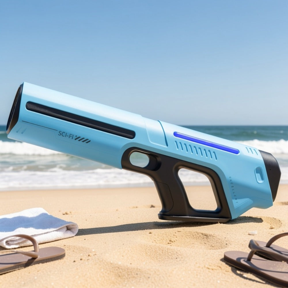 Electric Pulse-Light Water Blaster with Auto-Suction Refill, 16.54-Inch Body and Three Color Options