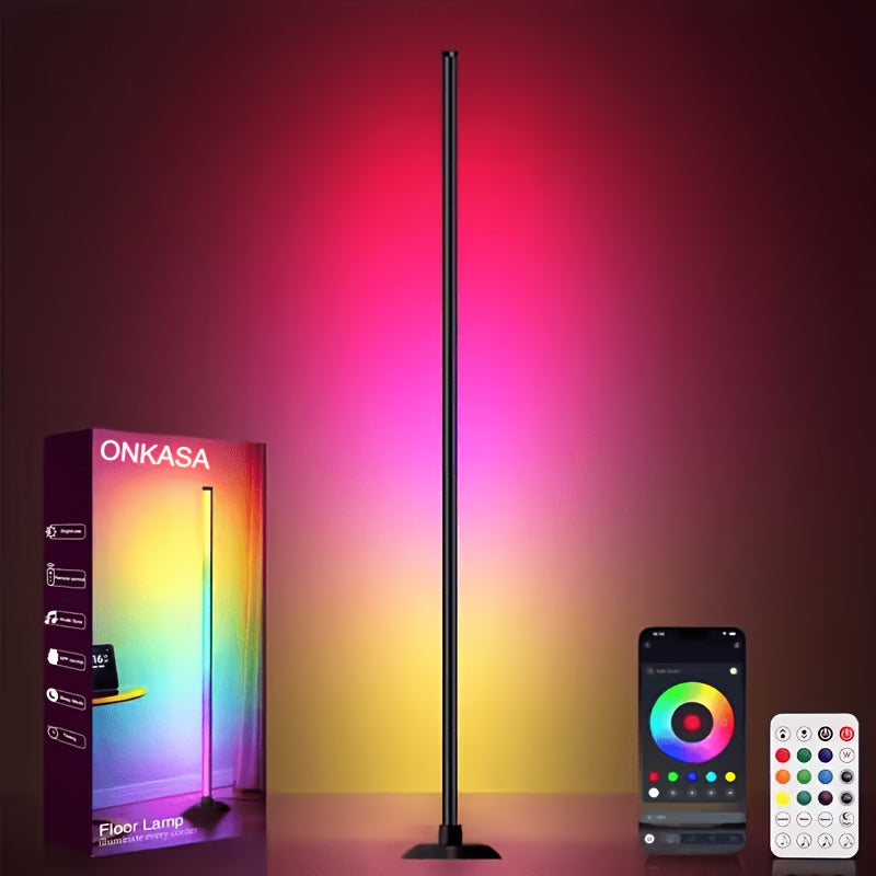 RGBICB Smart LED Floor Lamp App & Remote Control – Intelligent Mood Atmosphere Backlight Modern Design for Home Office Gaming Study Bedroom Holiday Gift 1 or 2 Pack