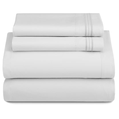 Bed Sheet Set 1800-Series Microfiber with Six Fitted-Sheet Sizes and Twenty Solid Color Choices