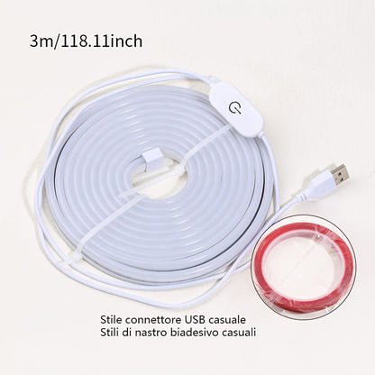 USB Mirror LED Light Strip with Touch Dimmer, White or Warm Light in 118.11-Inch Single or 196.85-Inch Two-Piece Options