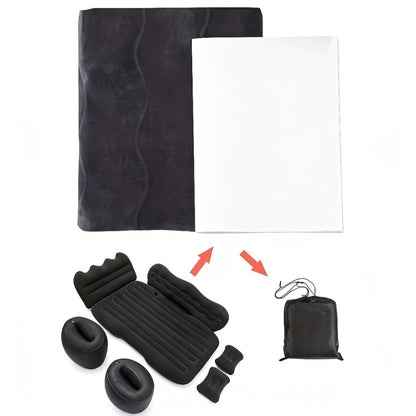 Inflatable Car Bed Plush Folding Design with Storage Bag & Tool Kit Soft Skin-Friendly Comfortable Outdoor Car Air Mattress for Camping Travel Road Trip, Multiple Colors
