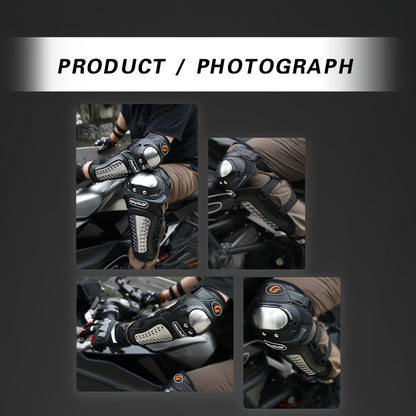 Motorcycle Knee & Elbow Pads 4pcs Set – Stainless Steel Shell Protective Gear, Adjustable Hook & Loop Fit for Motorcycle Riding Cycling Skating, Short Style