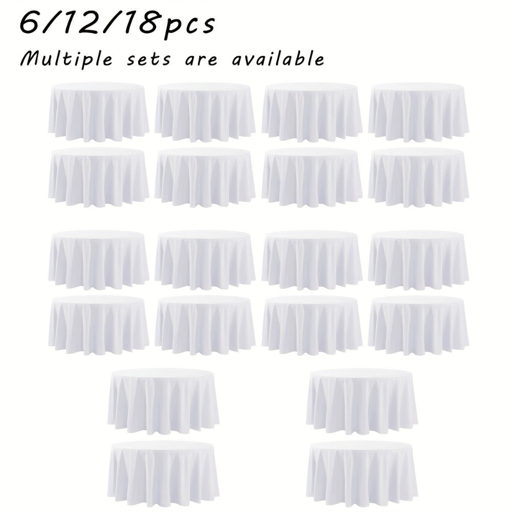 120-Inch Round Tablecloth Multipacks in Black or White with Six-, Twelve- or Eighteen-Piece Options