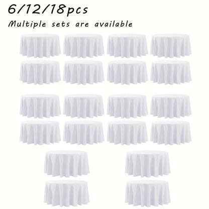 120-Inch Round Tablecloth Multipacks in Black or White with Six-, Twelve- or Eighteen-Piece Options
