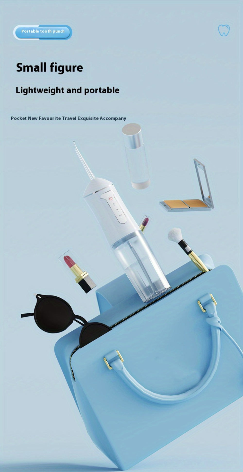 Water Flosser Cordless Three-Mode Design with Four Nozzles, USB Charging and Four Color Options
