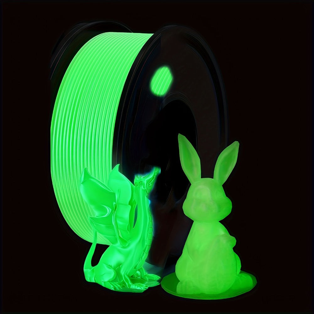 3D Printer Filament Glow PLA 1.75mm 200g Spool in Luminous Green or Blue for Light-Reactive Color Effects