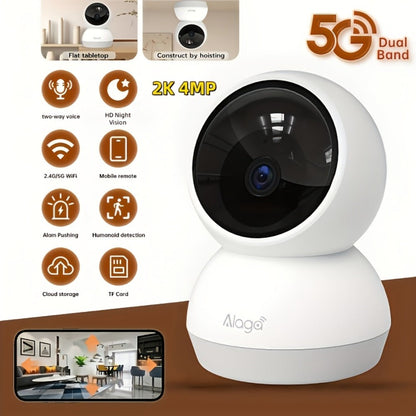 Indoor Security Camera 4MP Dual-Band WiFi Model with 360° Rotation, Night Vision and Two-Way Audio
