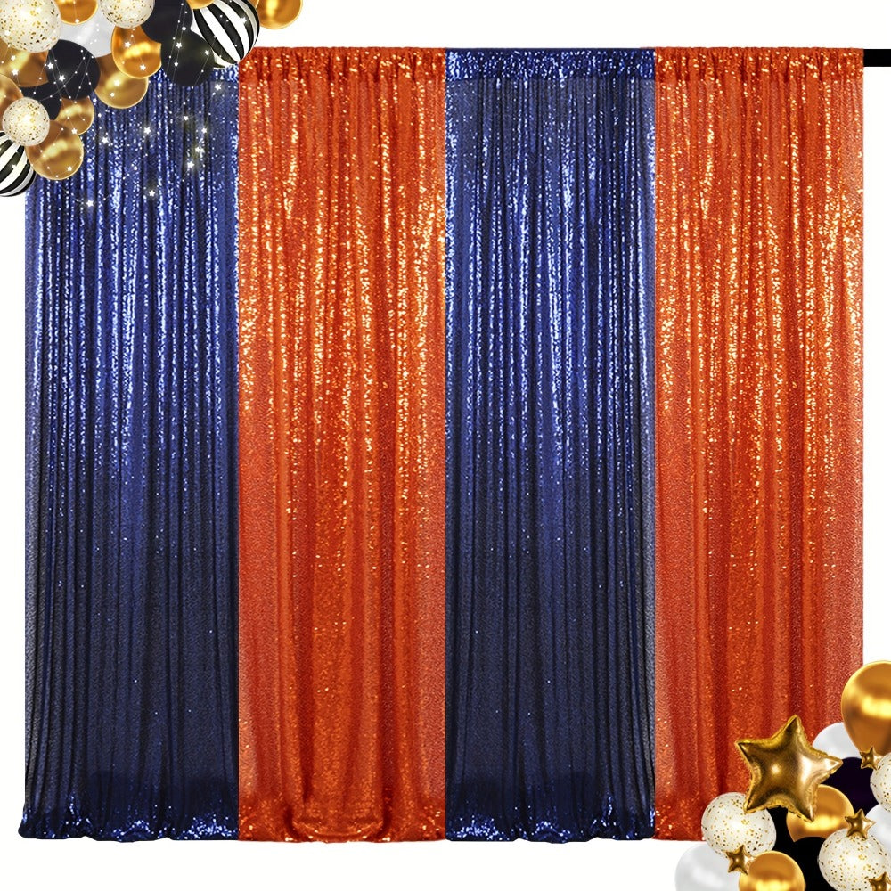 Sequin Backdrop Curtain 4 Panels 2FTx8FT – Shimmer Glitter Background for Wedding Party Photo Booth Decoration