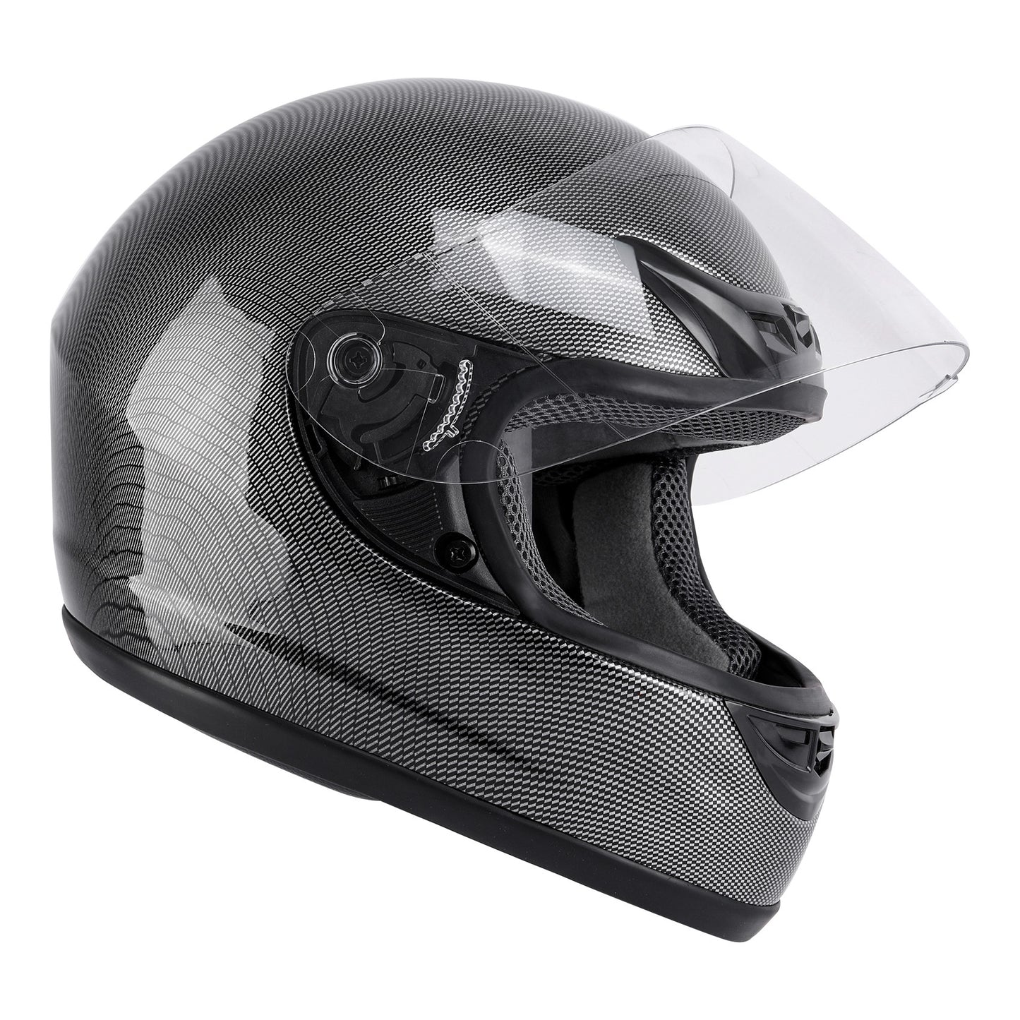 Motorcycle Flip-Up Full Face Helmet DOT Approved, Carbon Fiber Look Modular Street Bike Helmet with Anti-Scratch Visor & Washable Padding, Adult Sizes S M L XL, Includes Helmet Bag