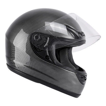 Motorcycle Flip-Up Full Face Helmet DOT Approved, Carbon Fiber Look Modular Street Bike Helmet with Anti-Scratch Visor & Washable Padding, Adult Sizes S M L XL, Includes Helmet Bag