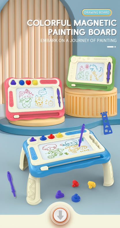 Kids Drawing Board Easel Upgraded with 4 Stamps & Paintbrush with the Listed Color, Size or Set Options for Everyday Use