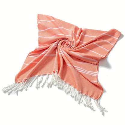 Striped Beach Towel in Ten Color Labels with 90 x 180 cm Source Size for Pool, Travel, Gym and Everyday Use