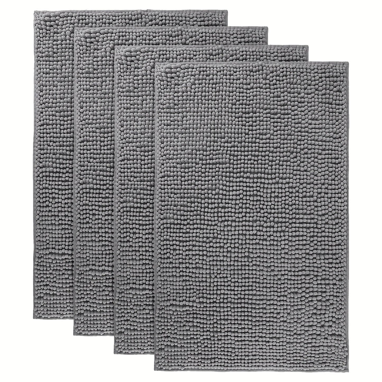 Chenille Bath Rug Extra Thick Soft Absorbent Non-Slip Bathroom Mat Machine Washable, Multiple Sizes & Colors