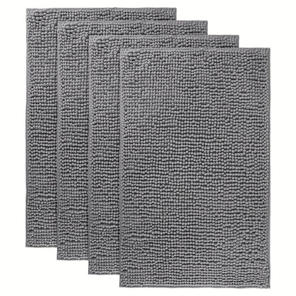 Chenille Bath Rug Extra Thick Soft Absorbent Non-Slip Bathroom Mat Machine Washable, Multiple Sizes & Colors