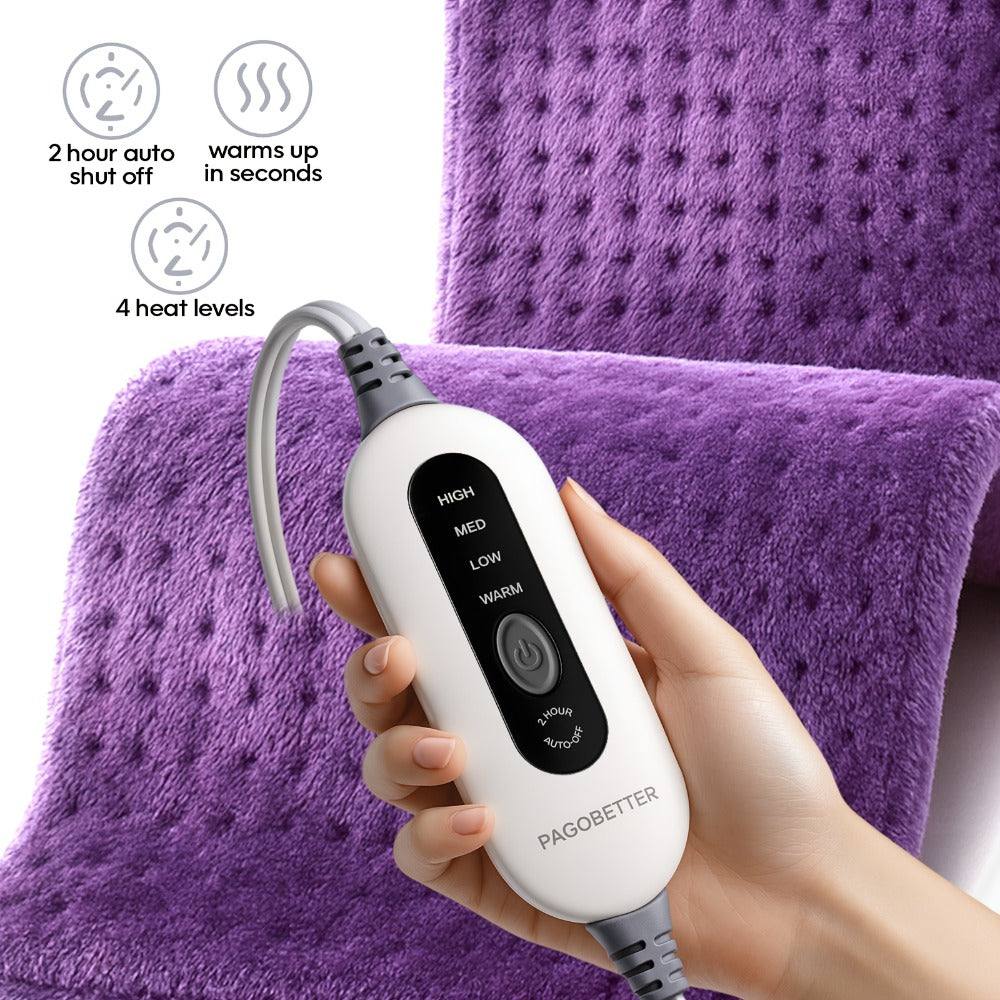 Heating Pad for Back & Neck Pain Relief – Ultra Soft Flannel, Fast Heating, Dry & Moist Heat, Auto Shut-Off, Machine Washable (Small 12x15in / Standard 12x24in / Large 17x33in)