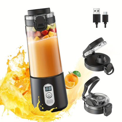 Portable Blender with Clear Cylindrical Cup, Digital Timer Display, Flip-Up Handle and Three Color Options