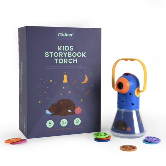 Kids Projector Torch with 12 Story Reels – MiDeer Flashlight Bedtime Storytelling Toy for Toddlers Ages 3+, Screen-Free Storybook Projector for Boys Girls, Birthday Christmas Holiday Gift