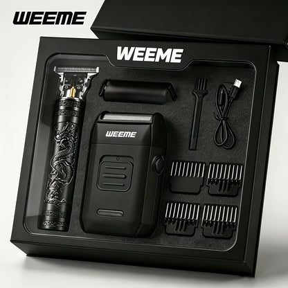 Men's Professional Hair Clipper and Trimmer Set Wireless USB Rechargeable Hair Cutting Kit for Hair and Beard Precise Grooming Gift for Dad Boyfriend Father's Day