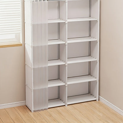 Clothing Rack Storage Organizer Single or Double Row, 15.75 or 31.5 Inch in Black or White