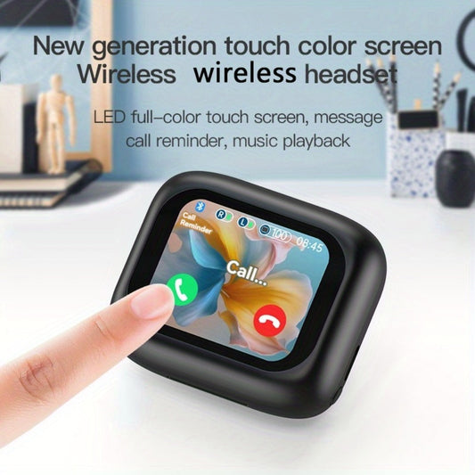 Touchscreen ANC Wireless Earbuds Full-Color Display – Noise Cancelling In-Ear with Charging Case for Sports Gaming Business – Gift for Men Women Compatible with iOS Android