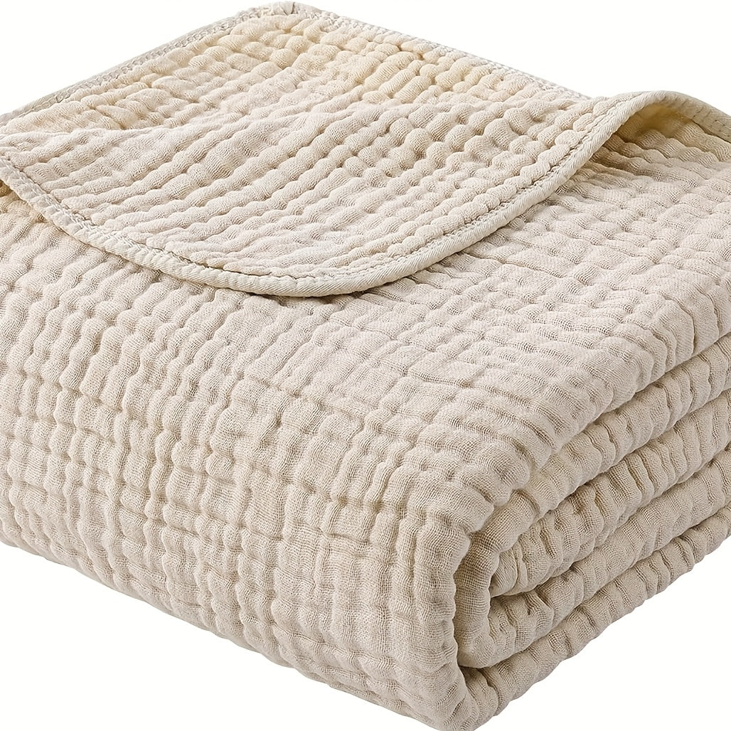 Morandi Cotton Muslin Blanket 6-Layer – Soft Gauze Throw for Couch & Bed, Lightweight Breathable All Season, Machine Washable, 6 Colors
