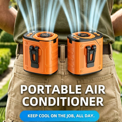 Portable Fan, 3600mAh Three-in-One Waist Clip Model with Adjustable Speeds, LED Flashlight and Digital Display