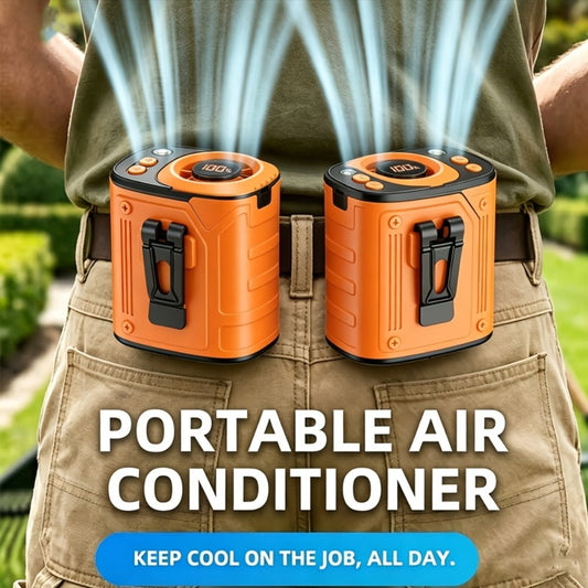 Portable Fan, 3600mAh Three-in-One Waist Clip Model with Adjustable Speeds, LED Flashlight and Digital Display