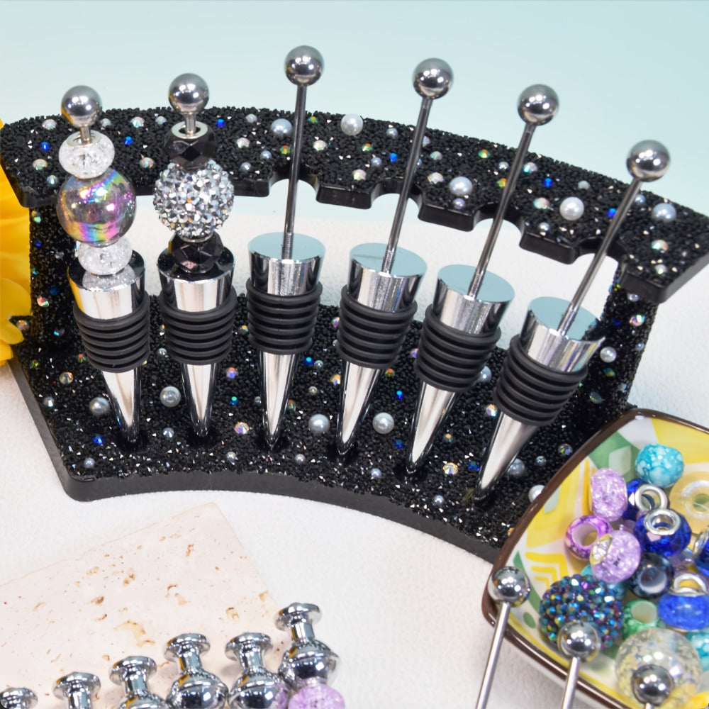 Beadable Bottle Opener and Wine Stopper Sets with Balanced 10- or 20-Piece Checkout Options