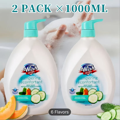 Pump-Bottle Body Wash with Vitamin E Label, Five Scent Options and Single or Two-Piece Packs