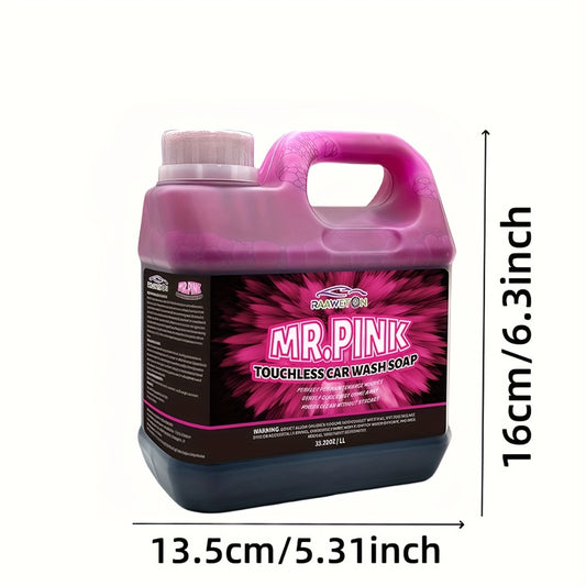 Pink Snow Foam Car Wash Soap Concentrated 1L – High-Foam Pre-Wash Shampoo, pH12 Strong Formula, Touchless Pressure Washer Foam Gun Compatible, for Cars, Trucks, SUVs, Motorcycles & RVs
