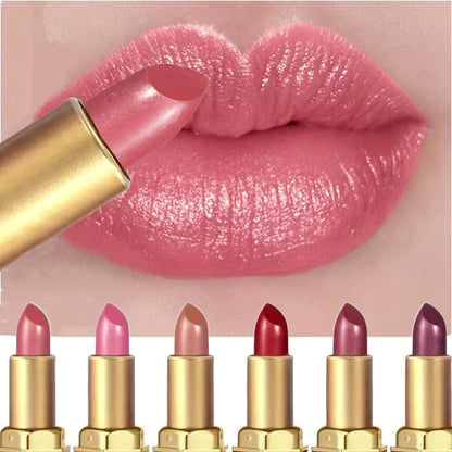 Cream Lipstick Set 6 Colors Long-Lasting Moisturizing – Smooth Creamy Finish Lip Color for All Skin Tones Everyday Party Holiday Makeup Gift for Women