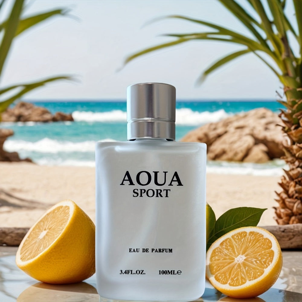 Men's Eau de Parfum AOUA 3.4 oz – Jasmine, Lime & Neroli Top Notes, Long Lasting Cologne Spray for Men, Sophisticated Aquatic Floral Scent, Romantic Valentine's Day Gift for Him, Set of 3