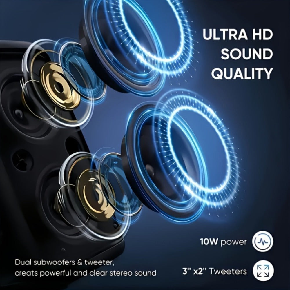Outdoor LED Bluetooth Speaker with Microphone Large Stereo PA System Wireless Portable Speaker for Square Dancing Park Performances Stage Events Parties Singing Rechargeable Battery