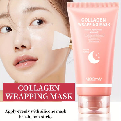 2.71 oz Hydrolyzed Collagen Night Mask with Brush, Niacinamide, Hyaluronic Acid and Vitamin C
