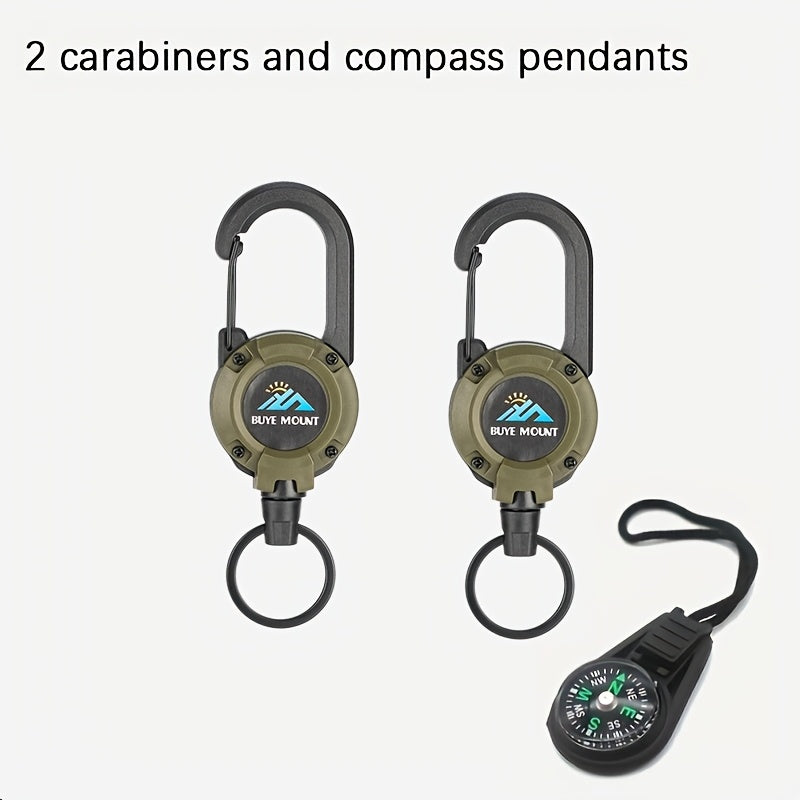 Two-Pack Retractable Keychains with 23-Inch Steel Wire, Lanyards and Four Color Options for Daily Carry