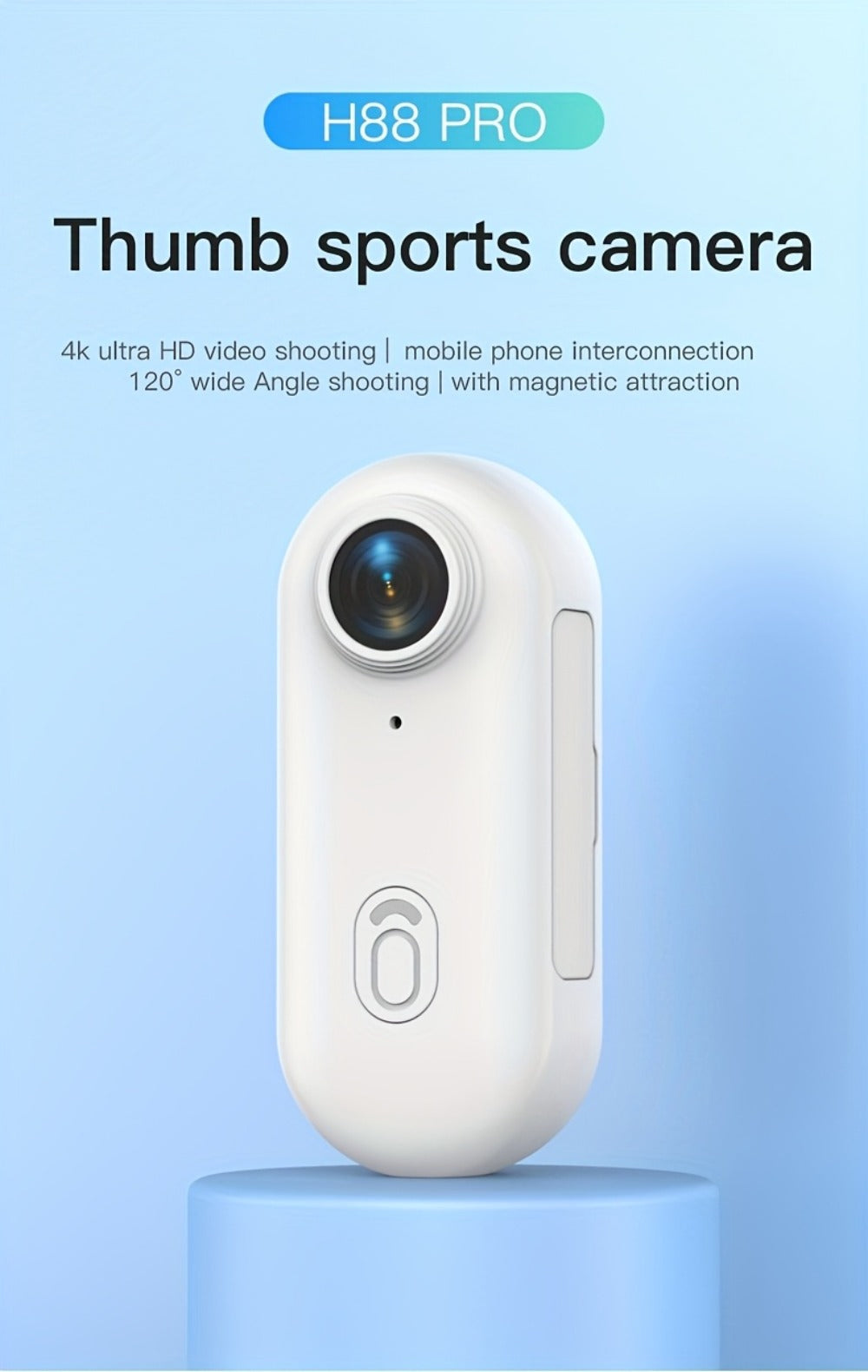 H265-Labeled Thumb Action Camera with 1080P or 4K Options, Magnetic Mount and Three Accessory Bundles