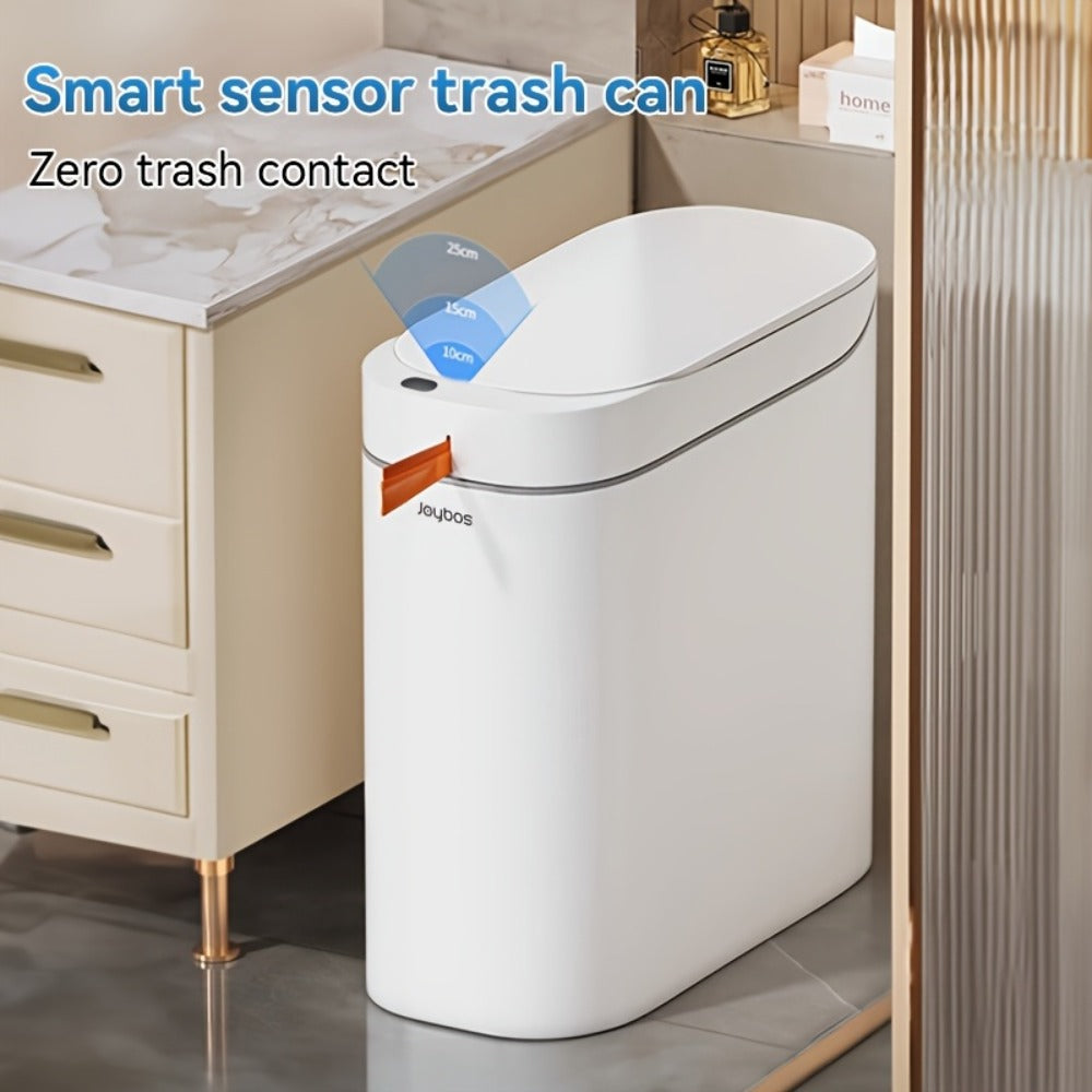 Sensor Trash Can Self-Emptying 3.8 Gallon with Drawstring Bags - Hands Free Infrared Smart for Home Cooking, Dining and Outdoor Meals