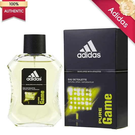 Adidas Pure Game Eau de Toilette for Men 3.4 oz — Citrus Woody Sport Cologne | Grapefruit Lavender Sandalwood | Long-Lasting Active Fragrance Spray for Gym & Daily Wear