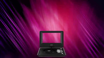 Portable DVD Player 9.5 Inch HD Swivel Screen, 270° Rotation 180° Flip, Dual Speakers, 3.5mm Earphone Jack, No Region Code, Multi-Format Playback, 5-Hour Rechargeable Battery for Car Travel Kids