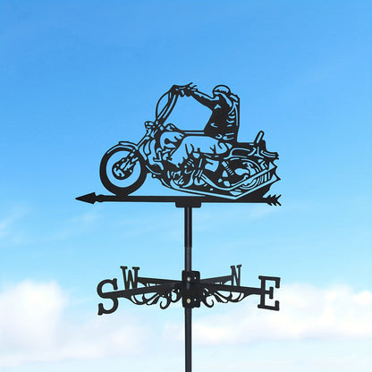 Weathervane | Metal Motorcycle Garden Yard Roof Wind Direction Decor