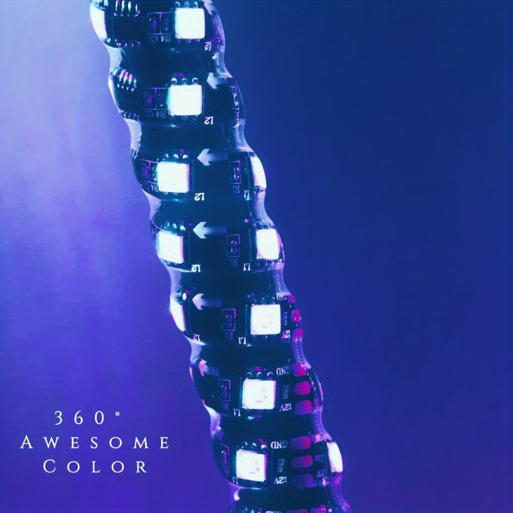 RGB LED Whip Lights for UTV ATV – 1ft/2ft/3ft/4ft Spiral Color Changing Neon Light Whips with Remote & App Control, Music Sync, for RZR SXS Dune Buggy Off-Road Truck (2pcs, No Spring Base)