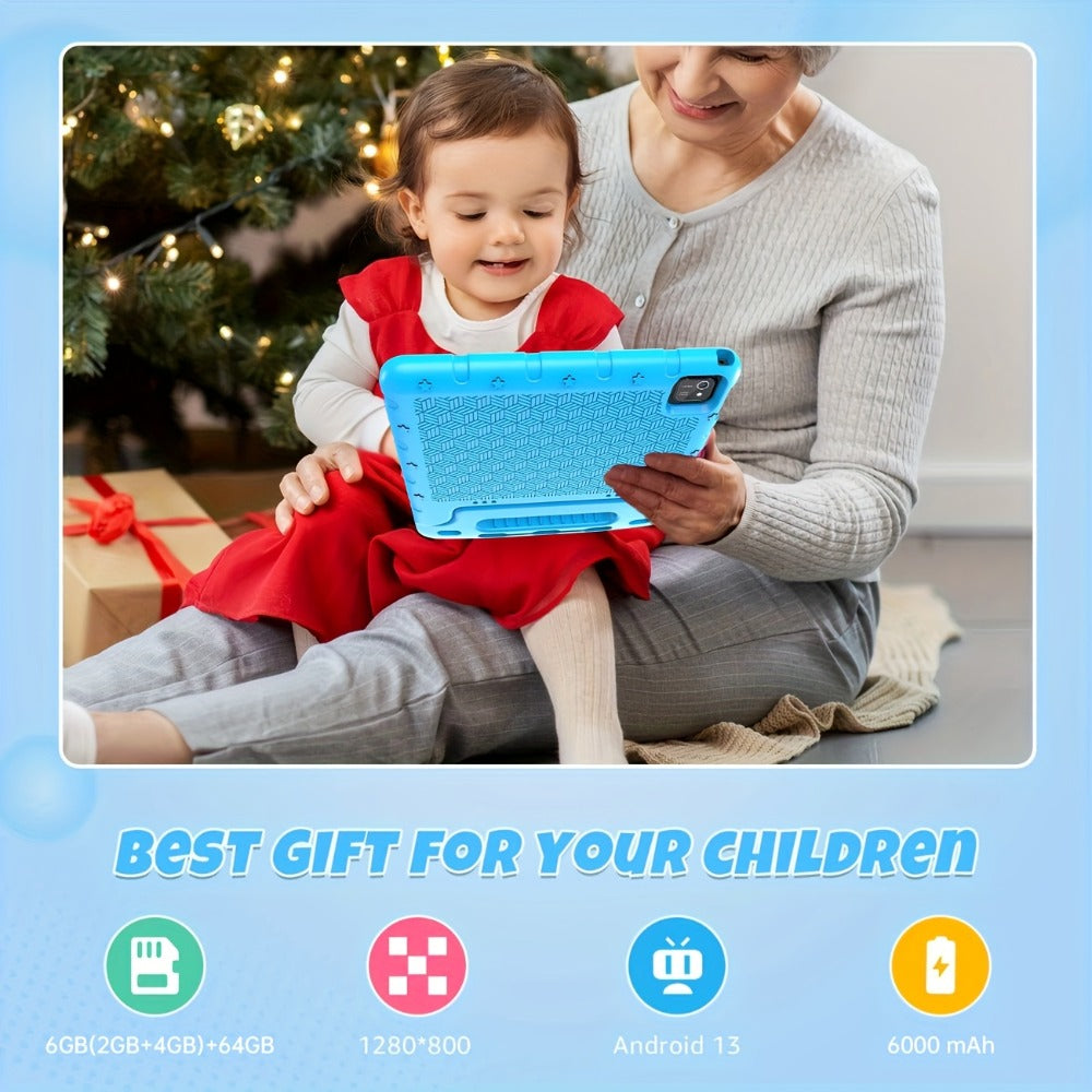 Android Tablet 10.1-Inch with Android 13, GPS, Parental Controls, 64GB Internal Storage and 6000mAh