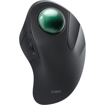 Wireless Ergonomic Trackball Mouse, Rechargeable Bluetooth & 2.4G, 44mm Index Finger Rollerball, 5 DPI Levels, 60-Day Battery, Compatible with PC, Laptop, Mac – Green/Black