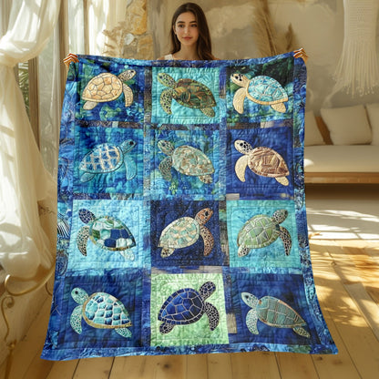 1pc Underwater Turtle Splicing Pattern Blanket-Lightweight Home Furnishings Bedding Throw for Sofa Bed Travel Camping Livingroom Office Couch Chair And Bed-Digital Printing Blanket with Soft And Warm Flannel, 2D Flat