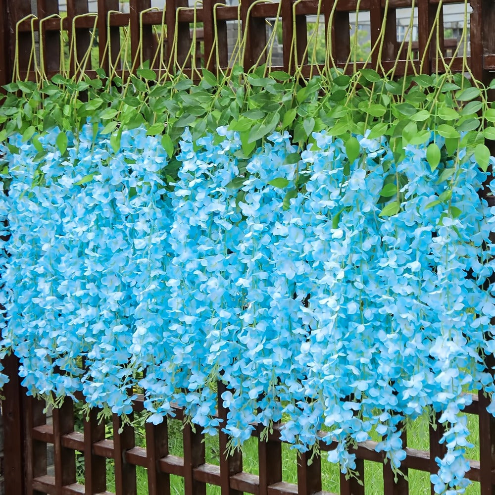 Artificial Flowers 24-Pack Wisteria Vine Garland with 3.6FT Silk Strands in Five Color Options