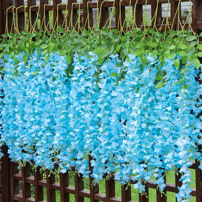 Artificial Flowers 24-Pack Wisteria Vine Garland with 3.6FT Silk Strands in Five Color Options