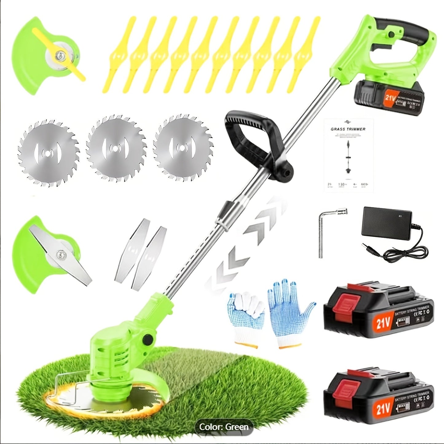 Cordless Electric Weed Wacker | Handheld Lawn Trimmer Garden Yard